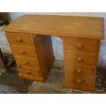 Pine twin pedestal desk/dressing table