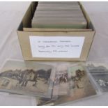 Box of UK topographical postcards dating from the early 1900s onwards approximately 350 cards