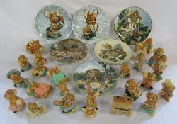 Selection of Pendelfin limited edition plates & Pendelfin figures