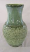 Large Denby green vase H 32 cm