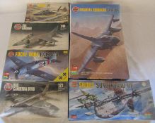 Assorted Airfix model kits inc Panavia Tornado, Short Sunderland III, Sea Harrier & Focke Wolf