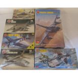 Assorted Airfix model kits inc Panavia Tornado, Short Sunderland III, Sea Harrier & Focke Wolf