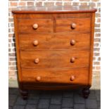 Victorian mahogany veneer bow fronted chest of drawers W102cm H126cm D54cm