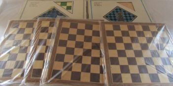 Selection of brand new chess boards (6) (size 45 cm x 45 cm (5) and 50 cm x 50 cm (1))