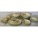 Ivory England 1930s part dinner / tea service with hand-painted decoration