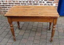 Victorian pine kitchen table L 42", W 23.5" H 29"