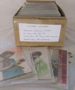 Box of approximately 360 postcards relating to children dating from the early 1900s onwards