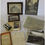 Selection of Louth memorabilia including photographs of the construction of the Malt Kiln 1949 / 50