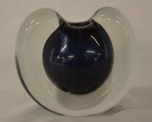 Jaako Niemi of Nuutajarvi small glass vase signed & dated 1963 to base Ht 10cm