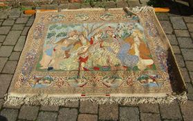 Pictorial rug with wall hanger 152cm x 117cm