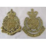 2 large Hong Kong Police cast brass plaques (pre 1969) H 17.5 cm and 16.5 cm