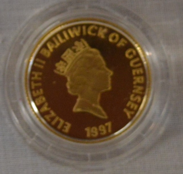 1997 Guernsey gold proof £25 coin with box & certificate - Image 3 of 3