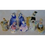 Royal Doulton figure HN1678 Dinky Doo, 3 Katzhutte figures, 3 bisque posy vases & a small