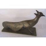 Brass figurine of a pheasant signed to base G H Laurent  L 54 cm H 34 cm