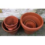 Selection of terracotta garden pots