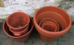 Selection of terracotta garden pots