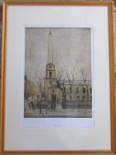 Laurence Stephen Lowry (1887-1976) limited edition print 408/1500 of 'St Luke's Church' published by