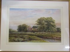 James Orrock RI (1829-1919) framed watercolour of Ulvescroft Priory, signed and inscribed,