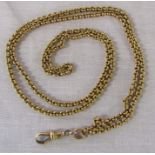 Tested as gold, possibly 14ct, watch chain in the form of a necklace weight 19.6 g