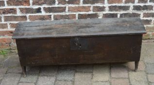 Late 17th / early 18th century oak six plank chest W109cm D29cm H44cm