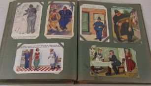 Postcard album containing approximately 102 postcards relating to Policemen, postal and telephone