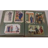 Postcard album containing approximately 102 postcards relating to Policemen, postal and telephone