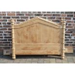 Victorian pine bamboo effect double bed frame (one castor missing) width 142cm, height of head /