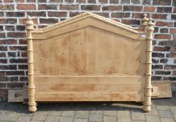 Victorian pine bamboo effect double bed frame (one castor missing) width 142cm, height of head /