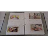Postcard album containing comic and character postcards dating from the early 1900s onwards -