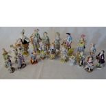 Collection of small late 19th/early 20th century Continental porcelain figures (some damage)