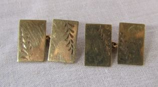 Pair of 9ct gold cufflinks maker J A & S weight 4.9 g