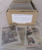 Box of approximately 270 greeting cards and 150 dog postcards dating from the early 1900s onwards