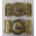 2 x Lincolnshire Regiment Officers belt buckle