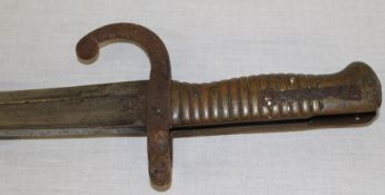 French Armes de St Etienne sword bayonet dated 1859 with metal sheath