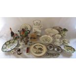 Various ceramics inc Masons, Coalport, Wade, Spode and Lilliput Lane, silver plate and glassware