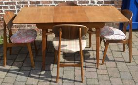 Beautili-Tea Table retro drawleaf table & 4 chairs.  Table leaf also forms a separate coffee table
