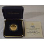 1997 Guernsey gold proof £25 coin with box & certificate