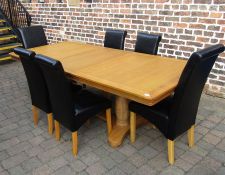 French oak extending table with 6 chairs (extends to 231 cm x 100 cm)