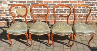 4 Victorian balloon back dining chairs by George Spademan of Stamford (label to underside)