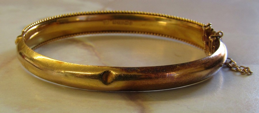 15ct gold Victorian bangle / bracelet Birmingham 1899 11.6 g (with original box) - Image 4 of 7