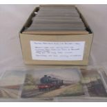 Box of approximately 400 postcards including 40 photo cards relating to transport, maps, crests