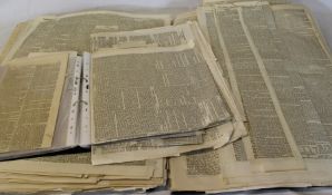 Quantity of newspaper cuttings from The Times covering the Civil War 1861 / 1862