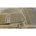 Quantity of newspaper cuttings from The Times covering the Civil War 1861 / 1862