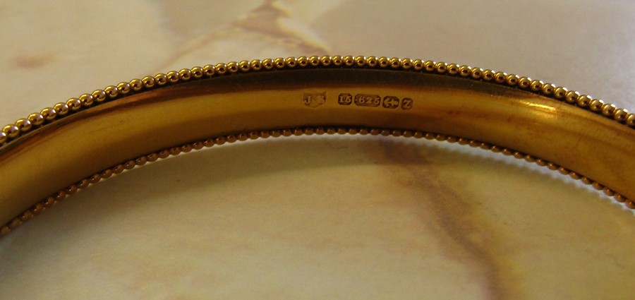 15ct gold Victorian bangle / bracelet Birmingham 1899 11.6 g (with original box) - Image 3 of 7