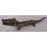 Victorian cast iron patent novelty nutcracker in the form of a crocodile, rd no 699158 c.1890 L 22.5