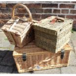 3 wicker baskets - Harrods, Fortnum & Mason & Gadsby