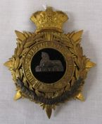 Lincolnshire Regiment Queen Victoria brass helmet plate