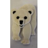 Lea Stein plastic brooch in the form of a polar bear - the locking bar pin stamped Lea Stein Paris