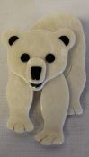 Lea Stein plastic brooch in the form of a polar bear - the locking bar pin stamped Lea Stein Paris
