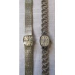 Ladies silver Ventora watch and strap Birmingham 1979 (weight of strap with glass 0.63 ozt) & a